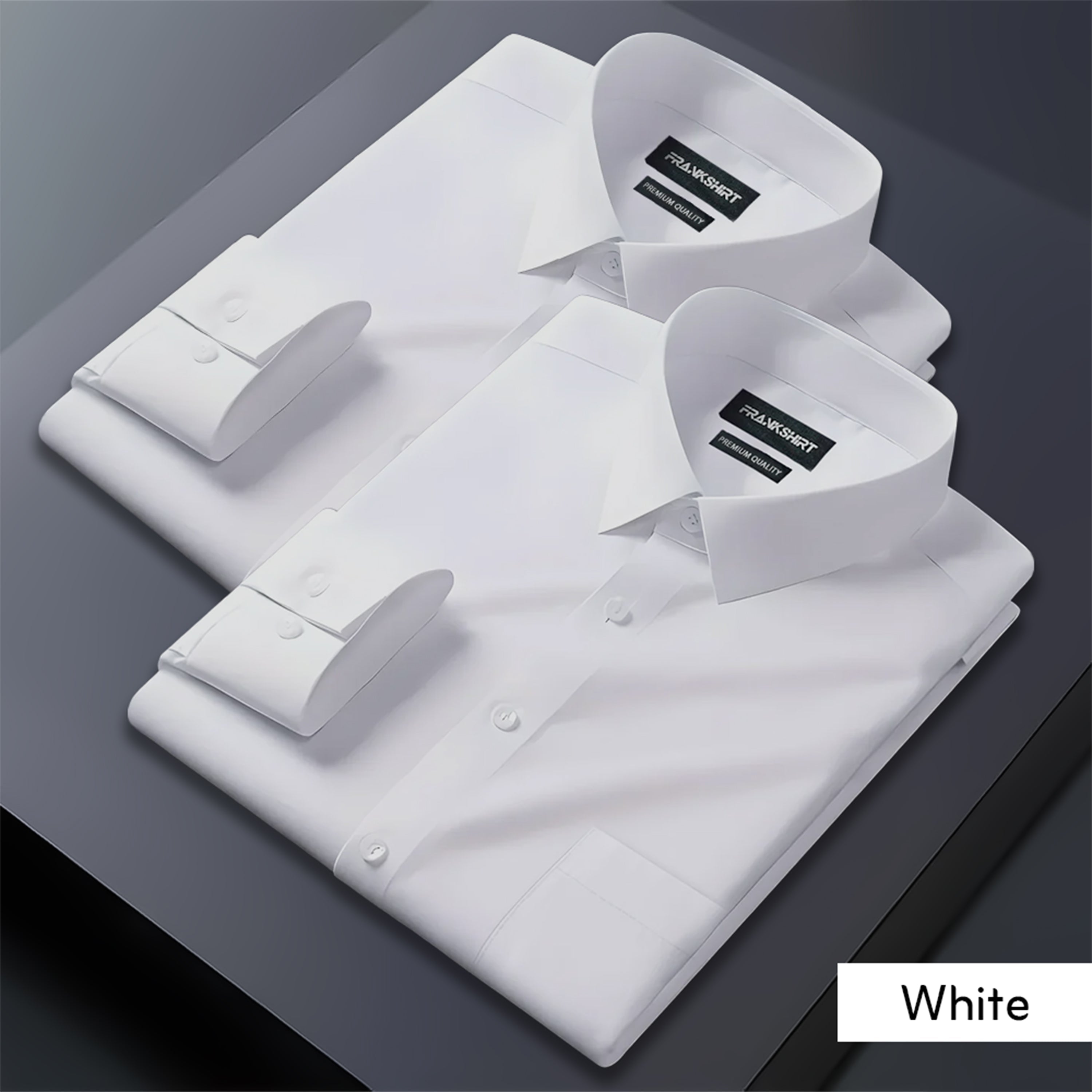 Pack of 2 Premium Cotton White Shirt for Man